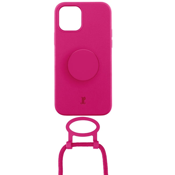 Калъф Just Elegance JE PopGrip 30090 за iPhone 12/12 Pro 6,1", розов orchid flower