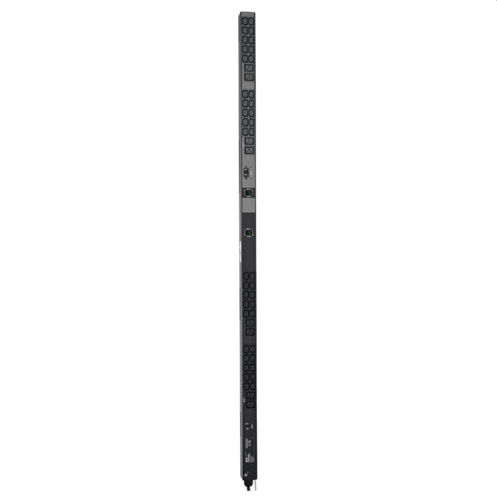 Tripp Lite от Eaton 7,7kW, еднофазен локален измервателен PDU, 200-240V контакти (8 C19 и 40 C13), IEC-309 32A син вход, 10 фута (3,05 м) кабел, 0U вертикален, TAA, 70 инча.
