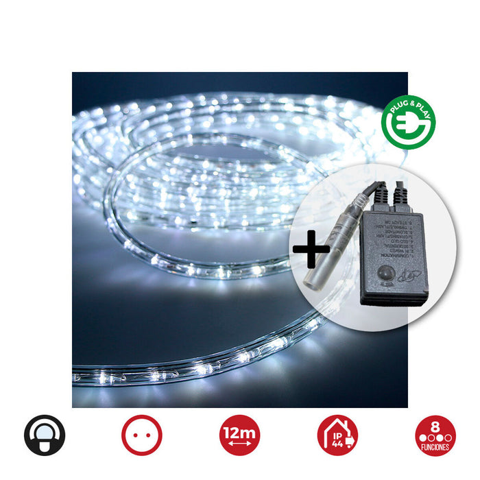 Маркуч LED EDM 71491 Flexiled Прозрачен Студено Бяло 12 m
