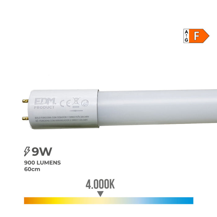 LED тръба EDM 31197 F 18 W 9 W G13 T8 900 Lm Ø 2,6 x 60 cm (4000 K)
