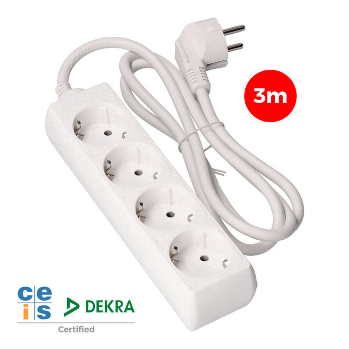 Табло с 4 гнезда с бутон за включване EDM 41034 Schuko (3 m)