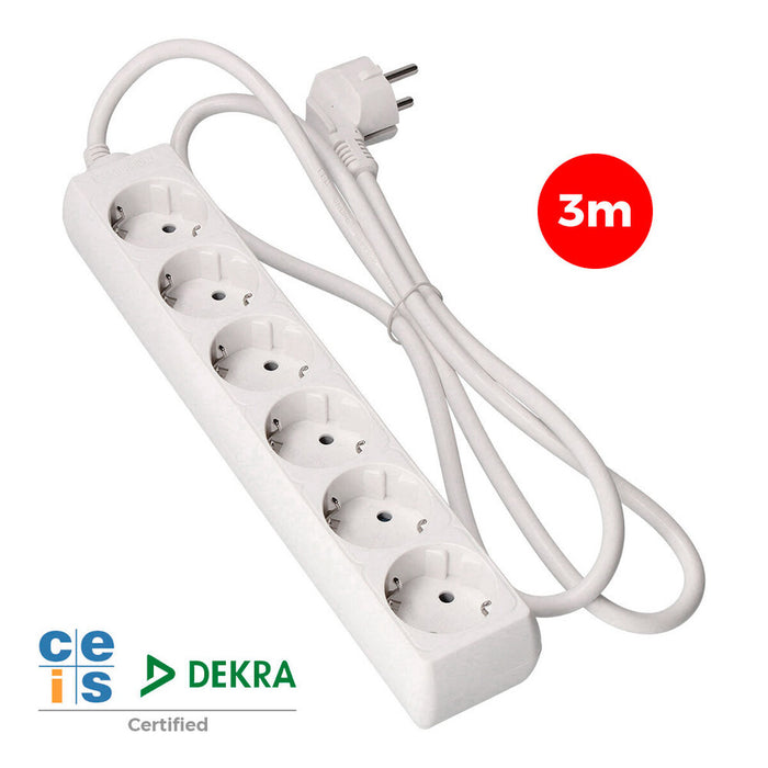 Табло с 6 гнезда с бутон за включване EDM 41036 Schuko (3 m)