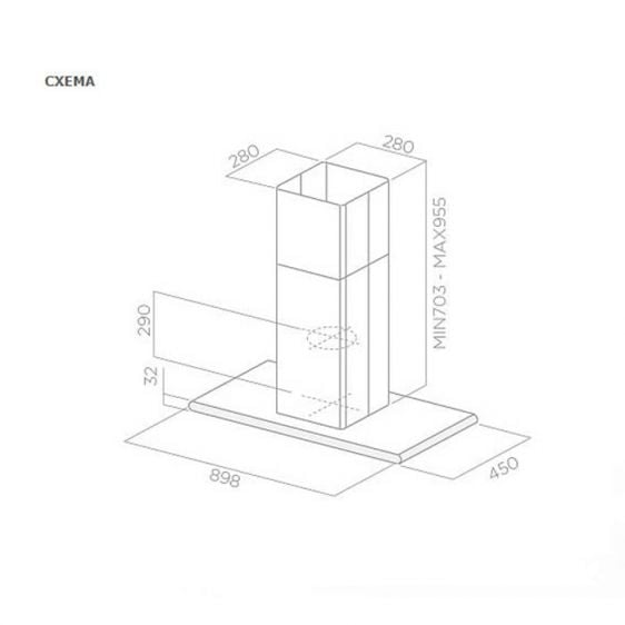 Абсорбатор ELICA Galaxy Island BLIX 90X45