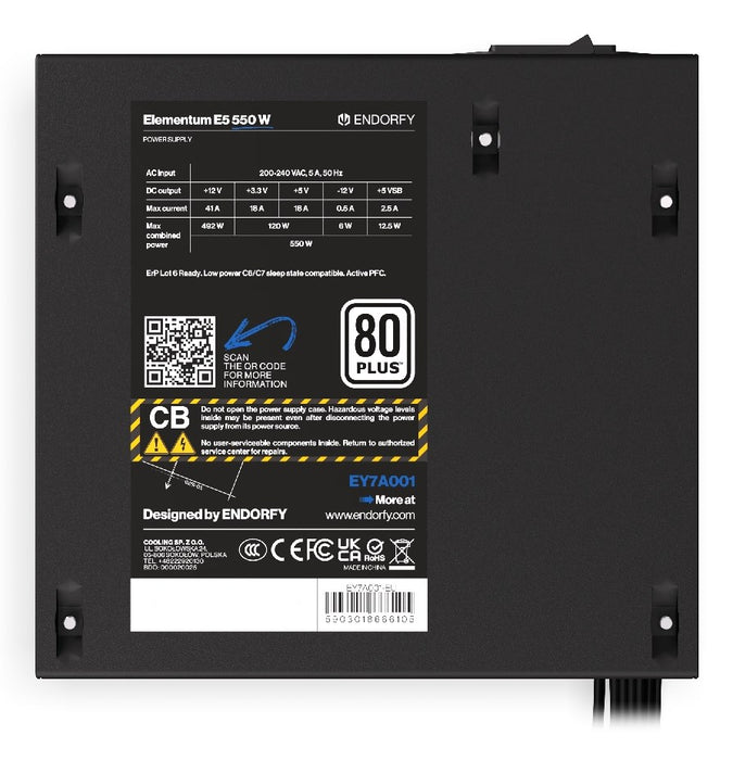 ENDORFY Elementum E5 450W захранване 24-пинов ATX ATX Черен
