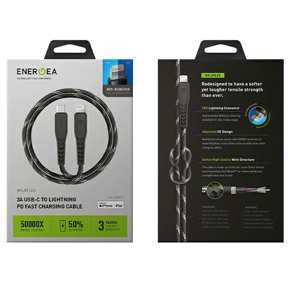 ENERGEA Nyloflex кабел MFI 1.5m, черен