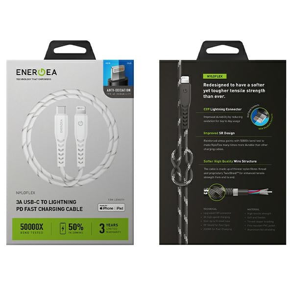 ENERGEA Nyloflex кабел MFI 1.5m, бял