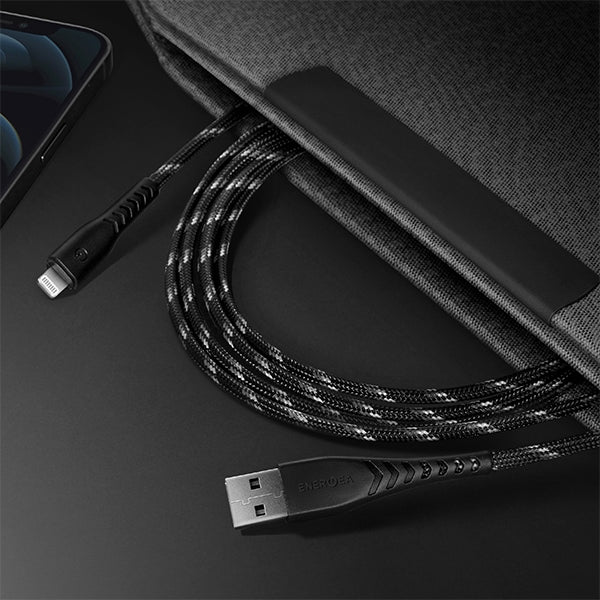 ENERGEA Nyloflex кабел Lightning 1.5 м, черен, MFI