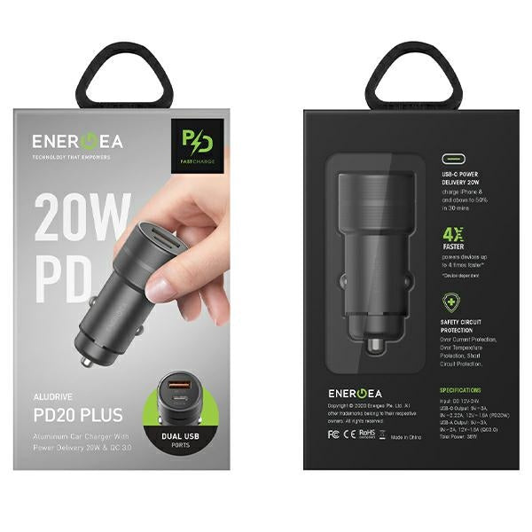 Автомобилно зарядно ENERGEA 38W Alu Drive, сив/gunmetal