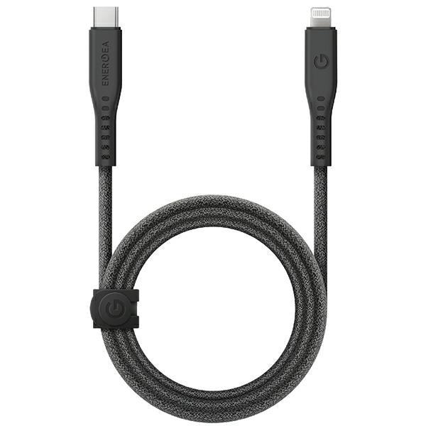 ENERGEA кабел Flow USB-C - LightningC94 MFI 1.5m, черен, 60W 3A PD Fast Charge