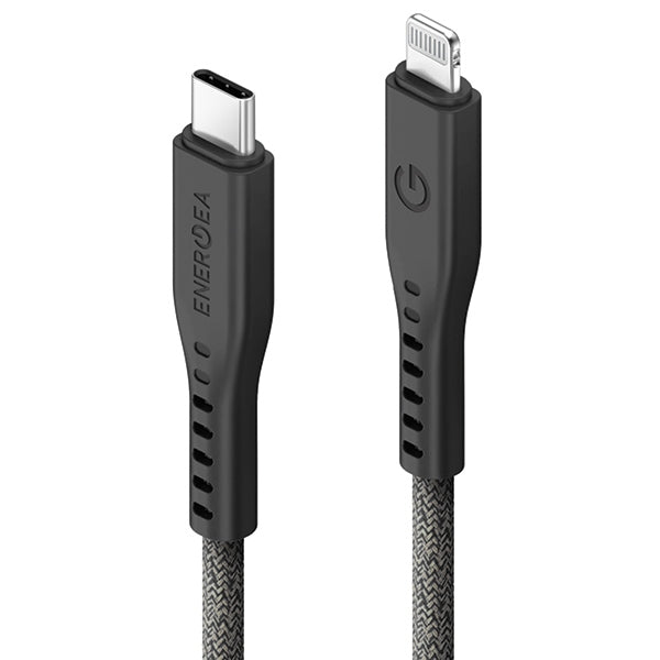 ENERGEA кабел Flow USB-C - LightningC94 MFI 1.5m, черен, 60W 3A PD Fast Charge