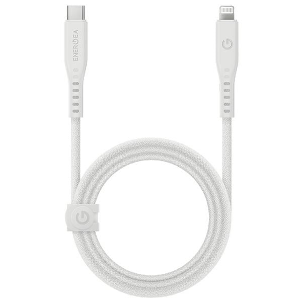 ENERGEA кабел Flow M1-M0 MFI 1.5м, бял, 60W 3A PD Fast Charge