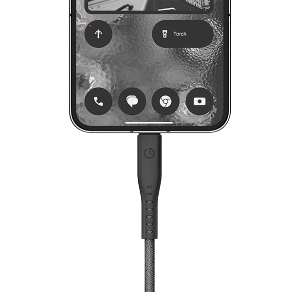 Кабел ENERGEA Flow 0.5m, черен, USB-A към USB-C, 5A, PD Fast Charge