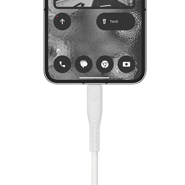 Кабел ENERGEA Flow 0,5m, бял, USB-C/Lightning, 5A PD Fast Charge