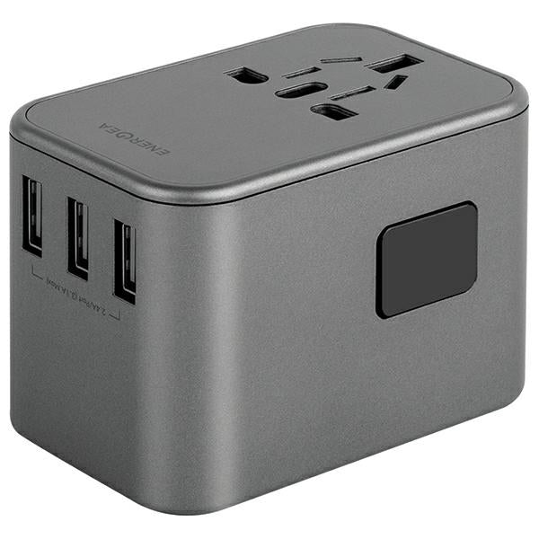 Зарядно ENERGEA 35.5W 4в1 адаптер US/UA/EU/UK, сиво