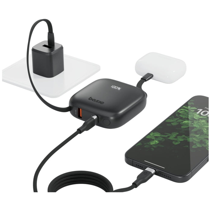 Powerbank ENERGEA 4в1 Bazic Fusion с USB-C/Lightning, черен