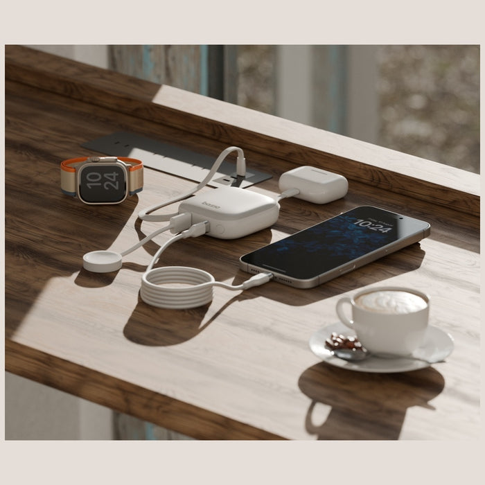 Powerbank ENERGEA 4в1 Bazic Fusion с USB-C/Lightning, черен