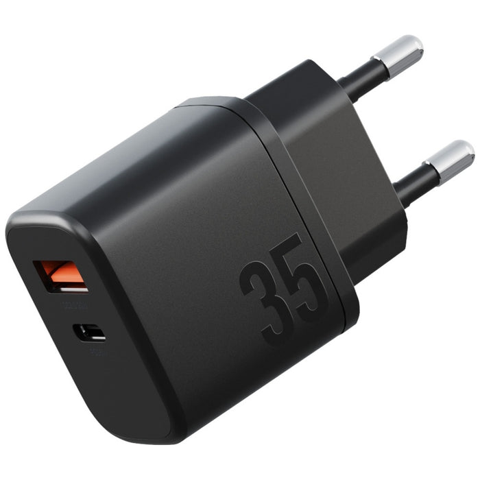 Зарядно Bazic Goport Velox Kit 1xUSB-C 1xUSB-A GaN 35W с плетен кабел, черно