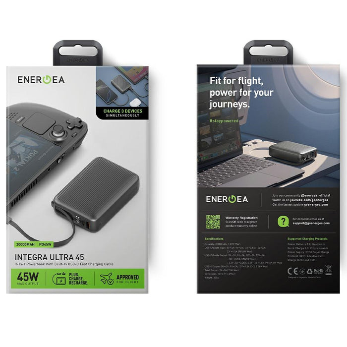 Powerbank Energea Integra Ultra 45, сив