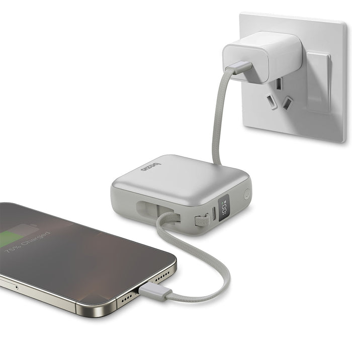 Powerbank ENERGEA 3w1 Bazic Fusion Mini с кабел USB-C/Lightning, сив