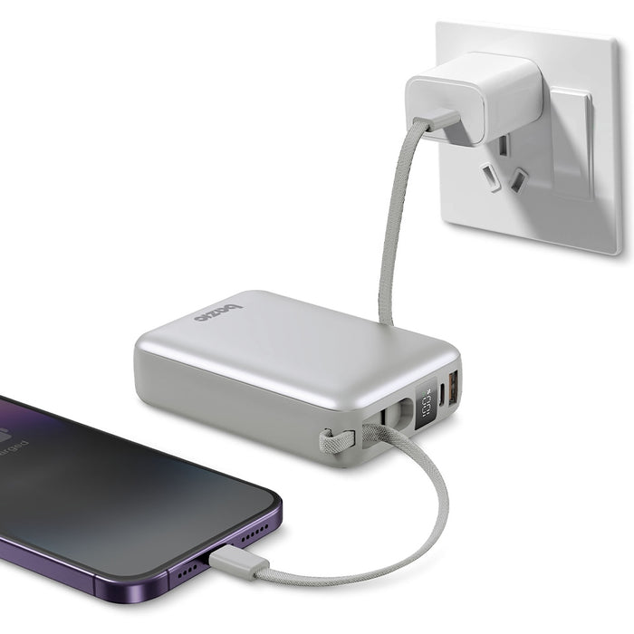 Powerbank ENERGEA 4в1 Bazic Fusion Mini с кабел USB-C/Lightning, сив