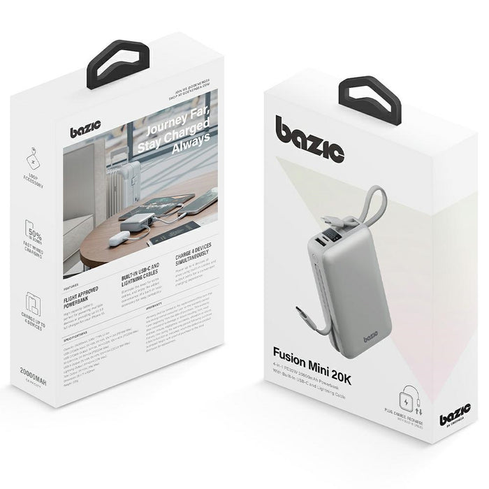 Powerbank ENERGEA 4в1 Bazic Fusion Mini с кабел USB-C/Lightning, сив