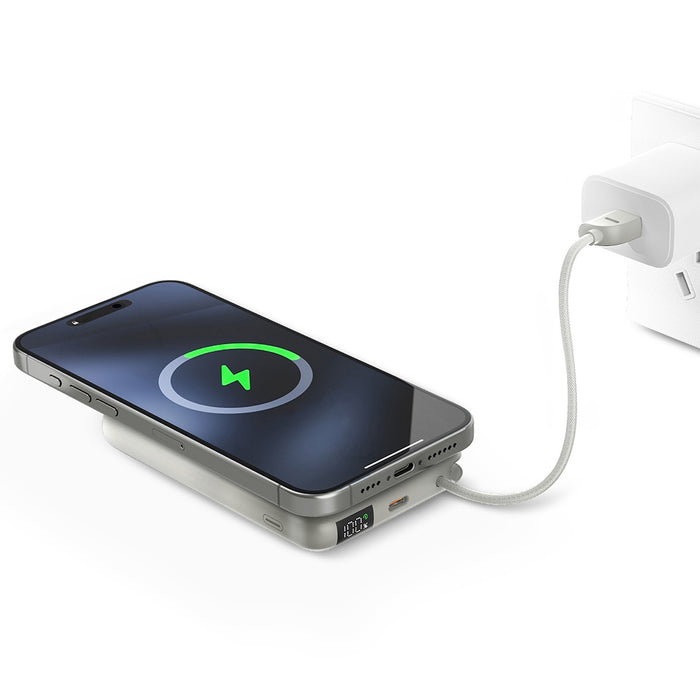 Powerbank ENERGEA Bazic Fusion Mag MagSafe кабел, сив