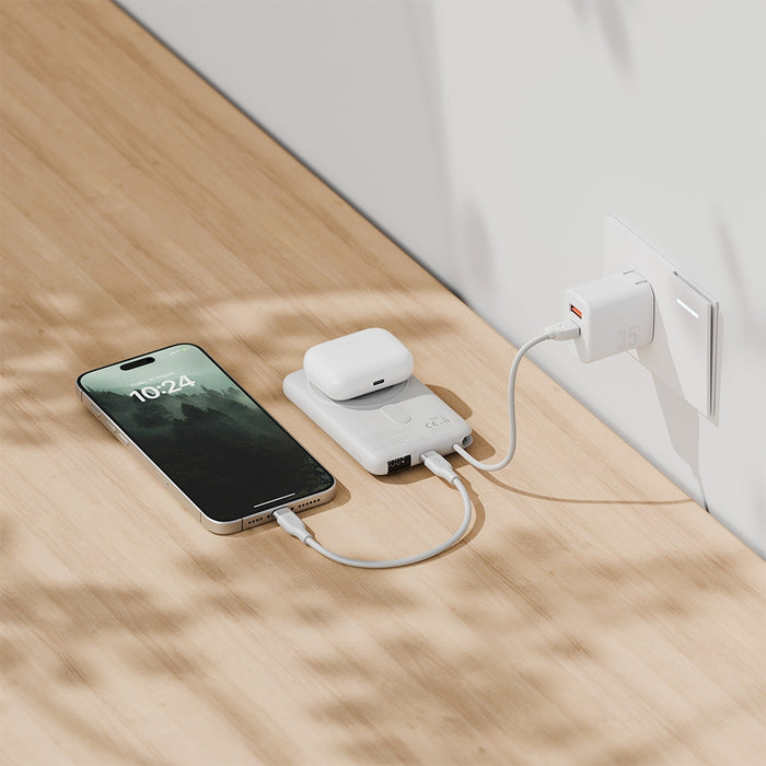 Powerbank ENERGEA Bazic Fusion Mag MagSafe кабел, сив