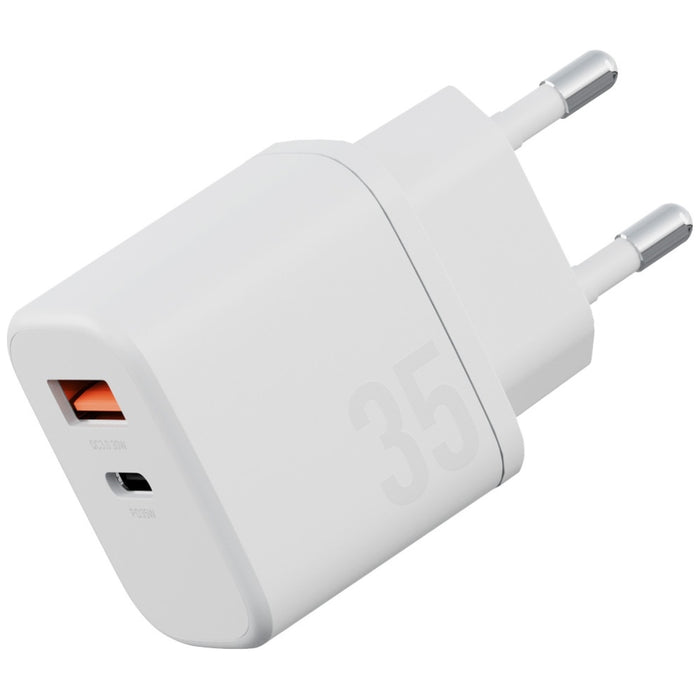 Зарядно ENERGEA Bazic Goport Velox Kit GaN 35W с плетен кабел, бял