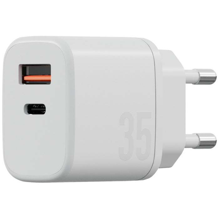 Зарядно ENERGEA Bazic Goport Velox Kit GaN 35W с плетен кабел, бял
