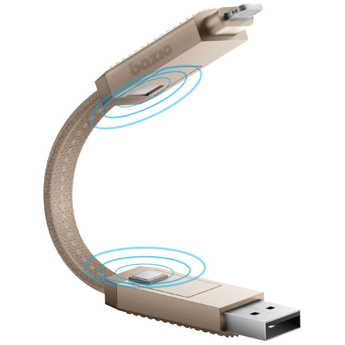 Кабел ENERGEA Bazic GoCharge Alucable 4в1 (USB-C/Lightning) 60W 3A PD Fast Charge, златен