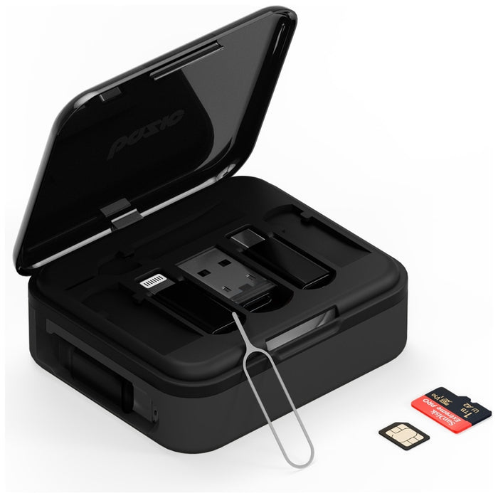Кабел ENERGEA Bazic GoCharge Loop 5w1 Lightning, USB-A, Micro USB 1m, черен