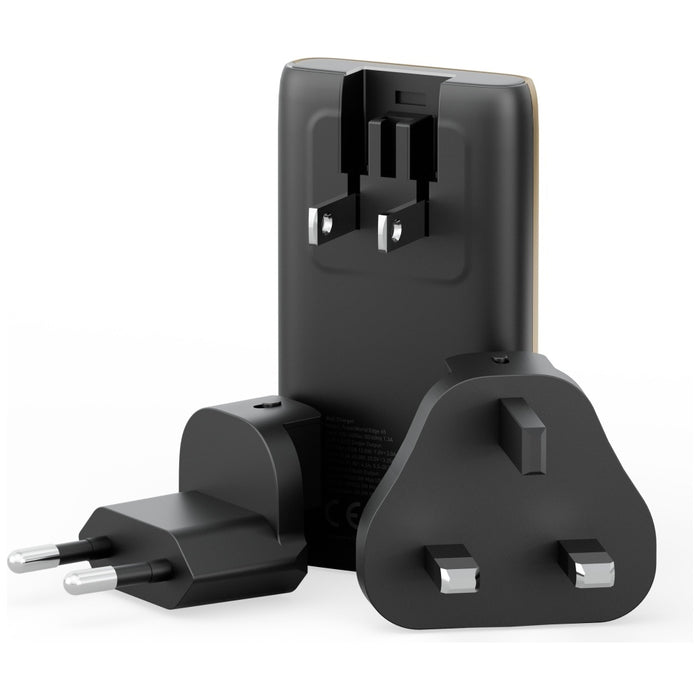 Зарядно Energea TravelWorld Edge 65W PD/PPS/QC3.0 (US/UK/EU), златно