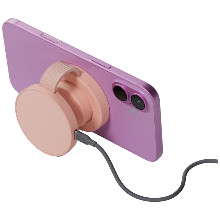 Безжично зарядно Energea Bazic GoMag Trio 2 3в1 15W магнитно за iPhone/Watch/AirPods, розово