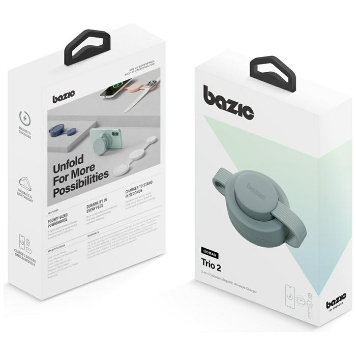 Индуктивно зарядно Energea Bazic GoMag Trio 2 3в1 15W магнитно за iPhone/Watch/AirPods, фисташено