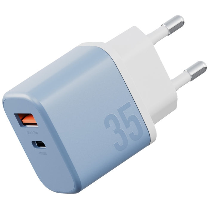 Зарядно ENERGEA Bazic GoPort Velox Kit GaN 35W с кабел, синьо