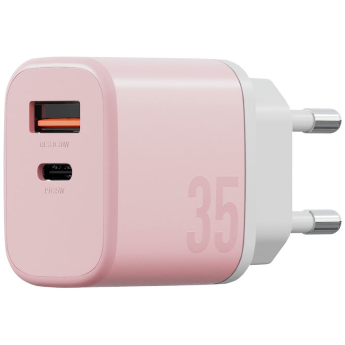 Зарядно ENERGEA Bazic GoPort Velox Kit GaN 35W с кабел, розово