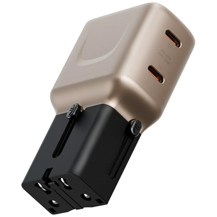 Зарядно Energea TravelGo Adapter 45W, черно-златно