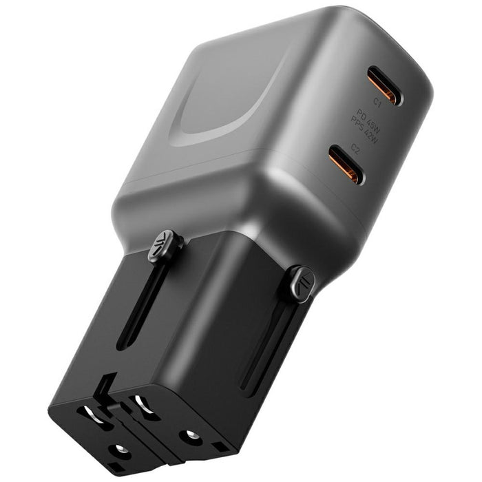 Зарядно Energea TravelGo Adapter 45W, графитово-черен