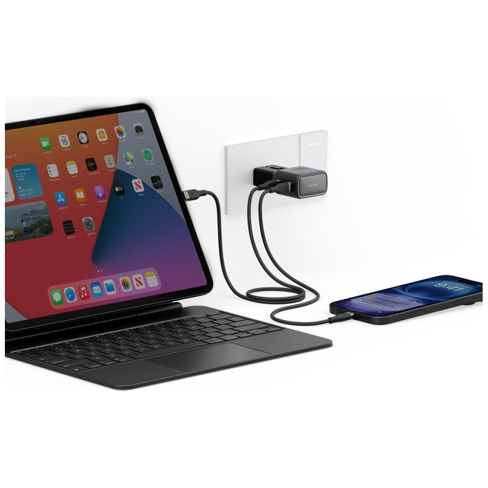 Зарядно Energea TravelGo Adapter 45W, графитово-черен