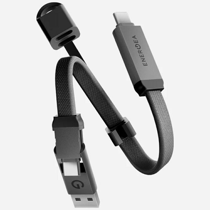 Кабел Energea Sheath Key 2в1 за USB-C/USB-A, USB-C, 60W, gunmetal