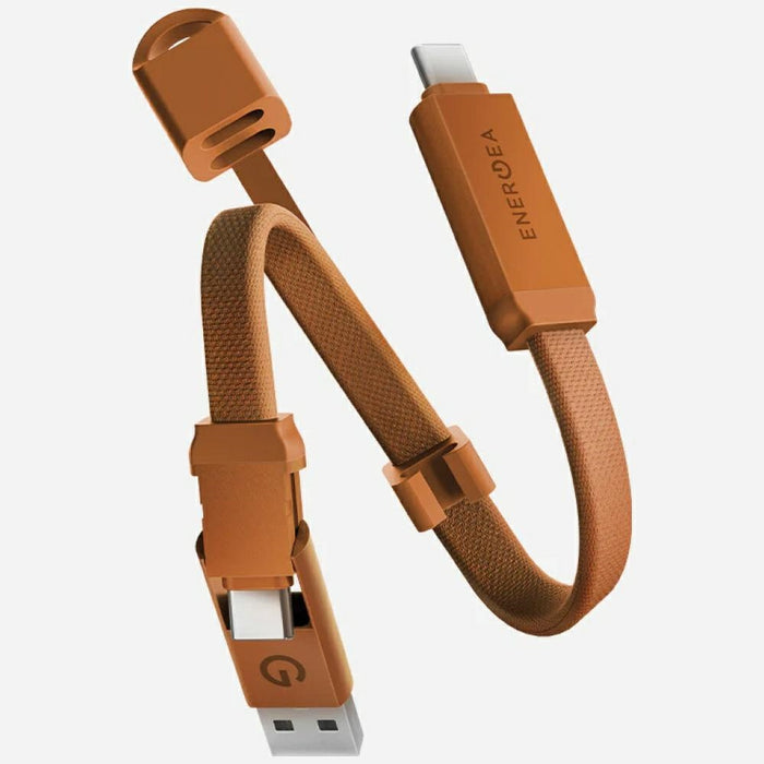 Кабел Energea Sheath Key 2в1 60W за USB-C/USB-A, портокалов