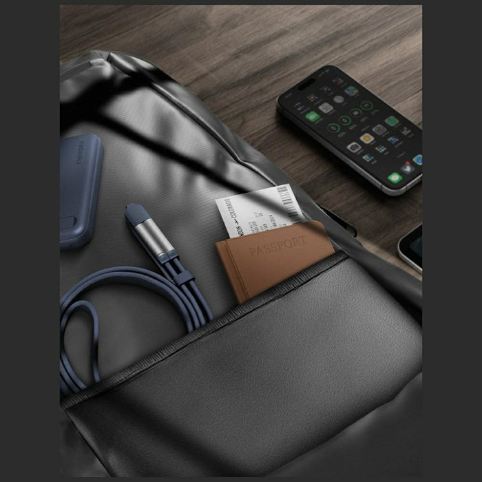 Кабел ENERGEA Sheath Travel 2в1 за USB-C/USB-A 60W 1.2m, син