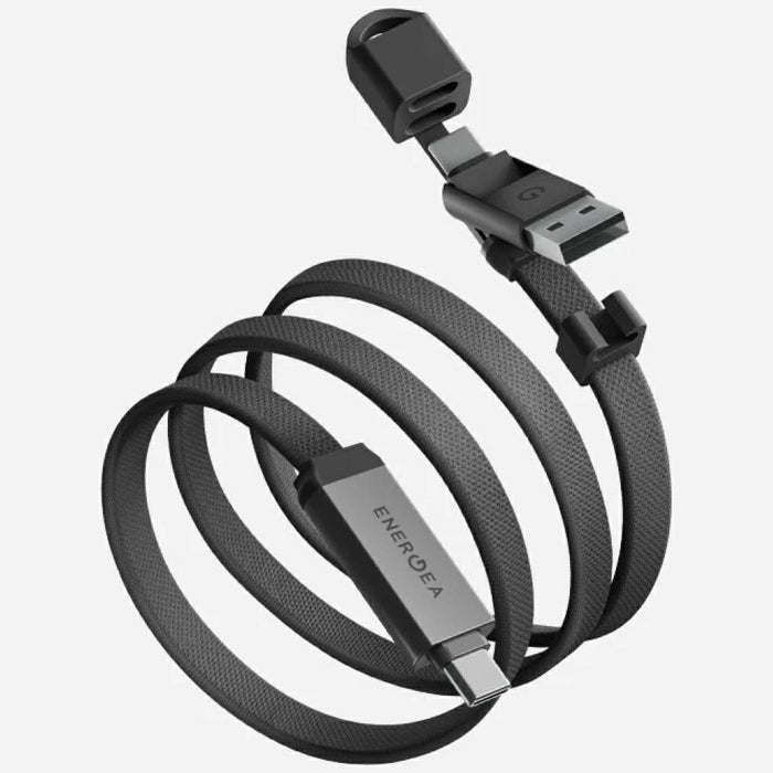 Кабел Energea Sheath Travel 2w1 60W 1.2m за USB-C/USB-A, gunmetal