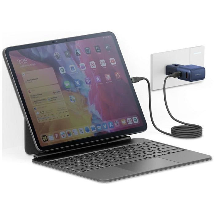 Зарядно Energea TravelGo Adapter 35W, синьо
