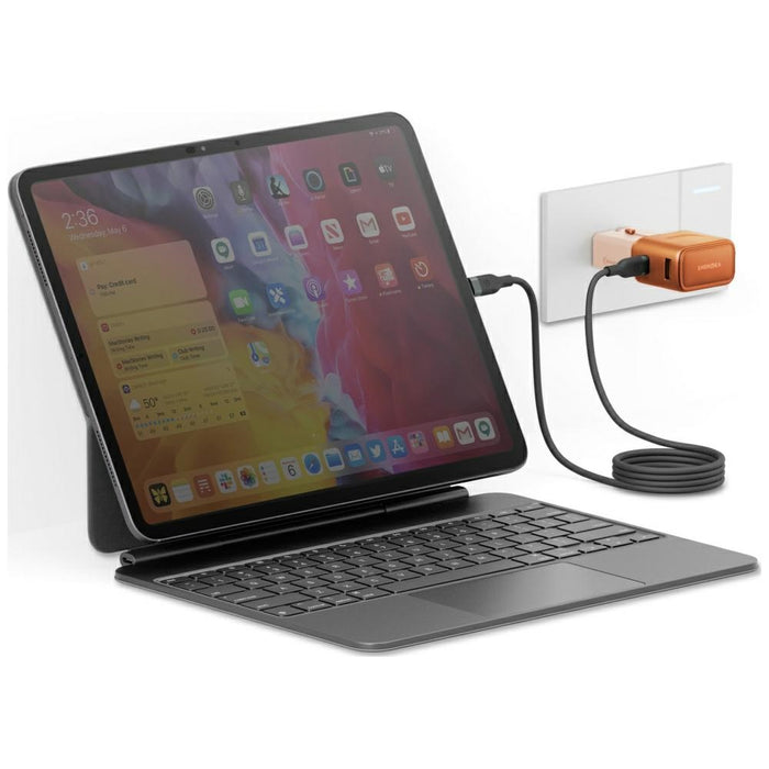 Зарядно ENERGEA TravelGo Adapter 35W, оранжево