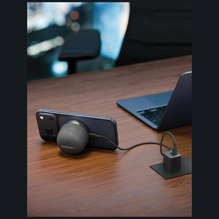 Енергетични високоговорители Energea Magaudio Go Plus Qi MagSafe с каишка, графитен