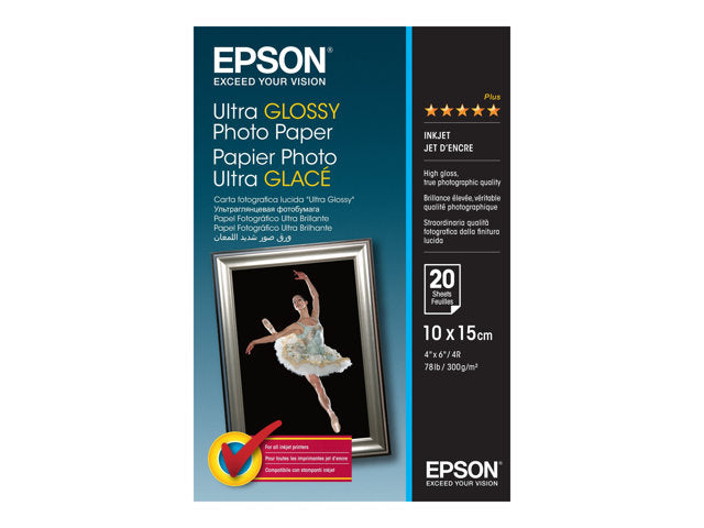 EPSON Ultra glossy фотохартия мастиленоструйна 300g/m2 100x150mm 20 листа 1 пакет