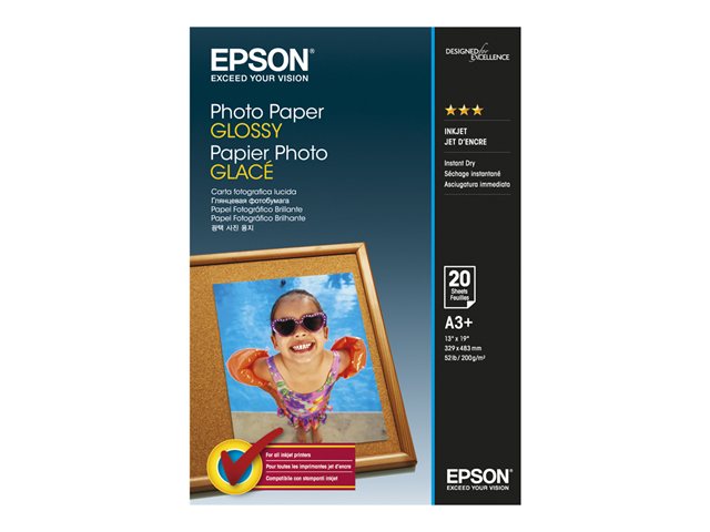EPSON Glossy A3 Plus 329 x 483 mm 200g/m2 20 листа фотохартия