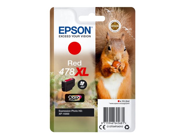 EPSON 1LB Singlepack Red 478XL Claria Photo HD Ink Squirrel w/s