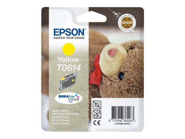 EPSON T0614 касета с мастило жълт стандартен капацитет 8 ml 250 страници 1 пакет блистер без аларма